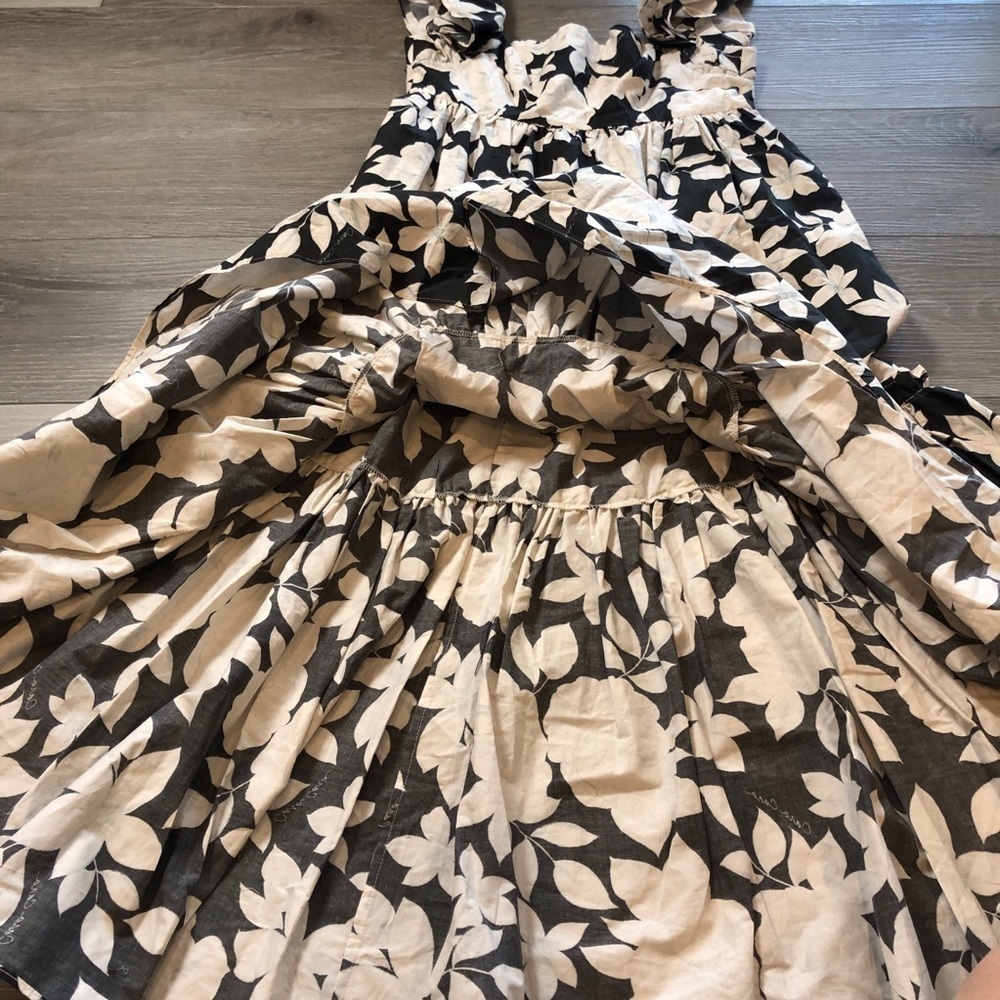 Cara Cara Darby Black Graphic Floral Midi Dress Womens Size XS NWT - Picture 4 of 11